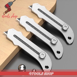 Dao rọc giấy, bìa alu không gỉ 18mm có khoá cố định lưỡi