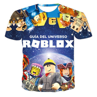 ROBLOX Áo thun mùa hè hai chiều Trò chơi In kỹ thuật số Cổ tròn thoáng khí Áo thể thao 3D tay ngắn