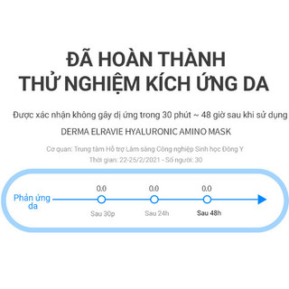 [Combo 10 Miếng] Mặt Nạ Hàn Quốc Dưỡng Ẩm Phục Hồi Dịu Nhẹ Elravie Hyaluronic Amino Mask 1 Chiếc 25g