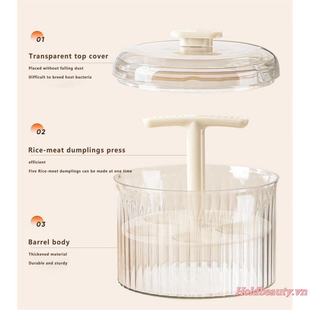 Máy làm thịt viên tự chế 5 lưới, khuôn ép thịt/cá/tôm cho bếp gia đình