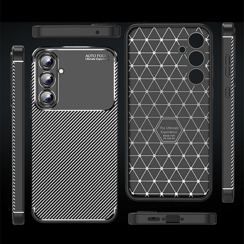 Dành Cho Samsung Galaxy A55 A35 A25 A15 A05 A05s 5G Slim Chống Sốc Sang Trọng Kinh Doanh Sợi Carbon