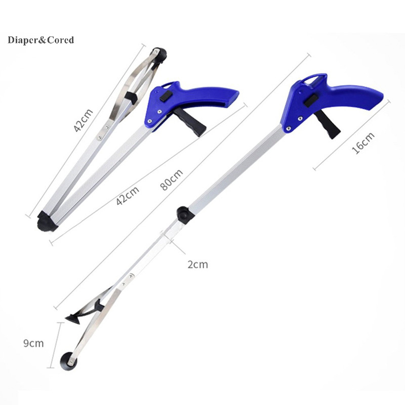 Diaper & CORED 83cm Kẹp Thùng Rác Dài Có Thể Gập Lại Lấy Dụng Cụ Cầm Cong Pickup Graber Dụng Cụ YTH