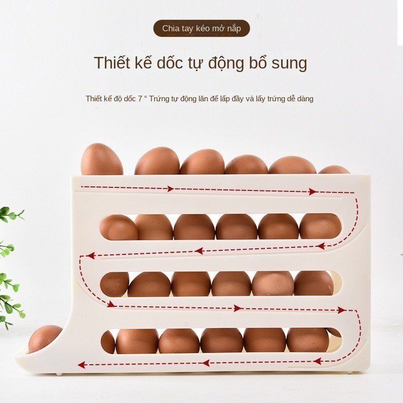 Bảo quản tủ lạnh，trượt Trứng Hộp Bảo Quản，hộp đựng trứng trượt，khay trứng tủ lạnh，Giá Đỡ Cán Tự Động Hộp Đựng Trứng