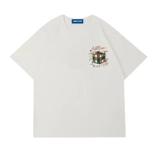 Áo thun ngắn tay mới mùa hè cotton nguyên chất cổ tròn in hình áo thun dáng rộng