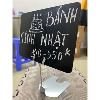[COMBO] Bộ sản phẩm bảng nhựa PVC đen + kẹp inox để bàn, kích thước bảng A5 hoặc A6, tẩy xóa được