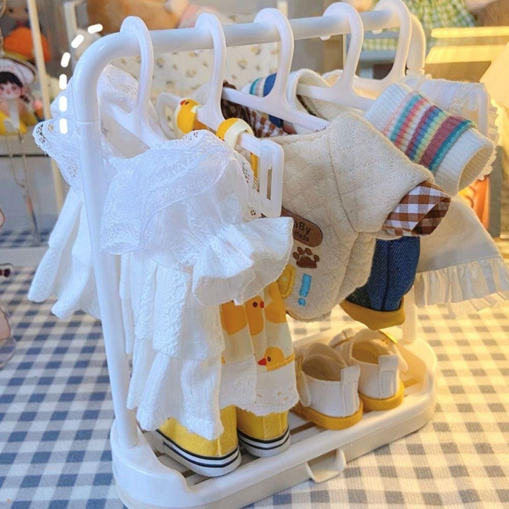 Giá treo/đựng quần áo búp bê nhựa chống gió 4/6.5cm, giá trưng bày đa năng, trang trí phòng ngủ