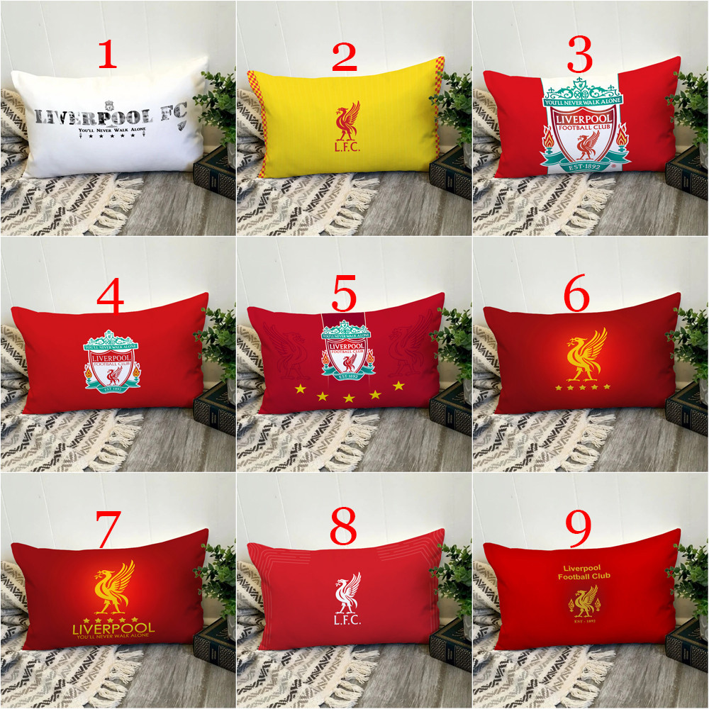Logo Liverpool FC Vỏ Gối Hình Chữ Nhật In Hình Một Mặt Đệm Polyester Trang Trí Nhà Cửa Món Quà Tốt Nhất (Không Có Lõi)