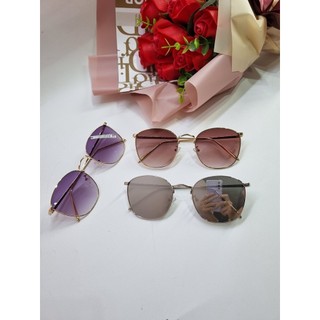 [Rẻ vô địch]Kính râm mát nam nữ thời trang  hot trend form tròn sang chảnh