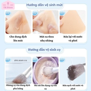 Dung Dịch Vệ Sinh Cọ, Mút Trang Điểm M'aycreate 255ml - Phiên Bản Đầu Pump Cải Tiến