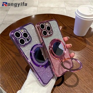 Ốp Lưng Cho Xiaomi 13T 12T Pro 13 12 Lite 14 Ultra 13 12 Pro Mi 11T Pro 11 Lite Poco M6 X6 F5 Pro Vỏ Điện Thoại Gương Lấp Lánh Có Giá Đỡ Điện Thoại Từ Tính Sang Trọng Vỏ Mềm