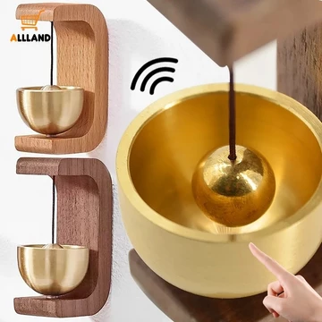 Chuông cửa bằng gỗ từ tính thẩm mỹ sáng tạo - Chuông gió bằng đồng từ tính Chuông cửa không dây - Mặt dây chuyền chuông cửa lối vào tối giản Trang trí nhà cửa