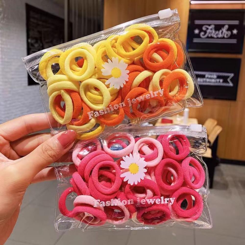 Scrunchie Cao Su Co Giãn 50 Chiếc Bộ, Màu Sắc Thú Vị, Phù Hợp cho Bé Gái và Nữ