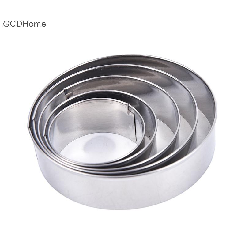 Gcdhome 1 Bộ Vòng Tròn Thép Không Gỉ Cắt Cookie Bánh Quy DIY Nướng Bánh Ngọt Khuôn HOT