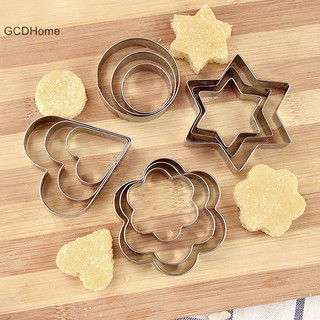 Gcdhome Khuôn Nướng Trứng Khuôn Thép Không Gỉ Khuôn Cắt Bánh Quy DIY Khuôn Trái Tim Ngôi Sao Cắt Hoa 3 Cái / bộ HOT