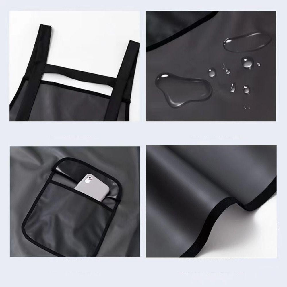 Tạp dề làm việc TOPTOOLCX, Tạp dề nhà bếp PVC màu đen trong suốt, Tạp dề làm sạch chống thấm nước chống bụi bẩn thời trang