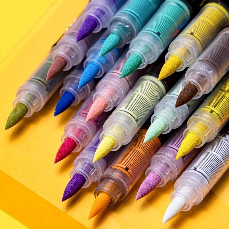 Quảngna 12 / 24 / 30 / 36 / 48 / 60 / 72 Chiếc Màu Acrylic Đầu Mềm Bút Đánh Dấu Sơn Graffiti Gốm DIY Hộp Gfit Marker Set Lễ Hội Cung Cấp