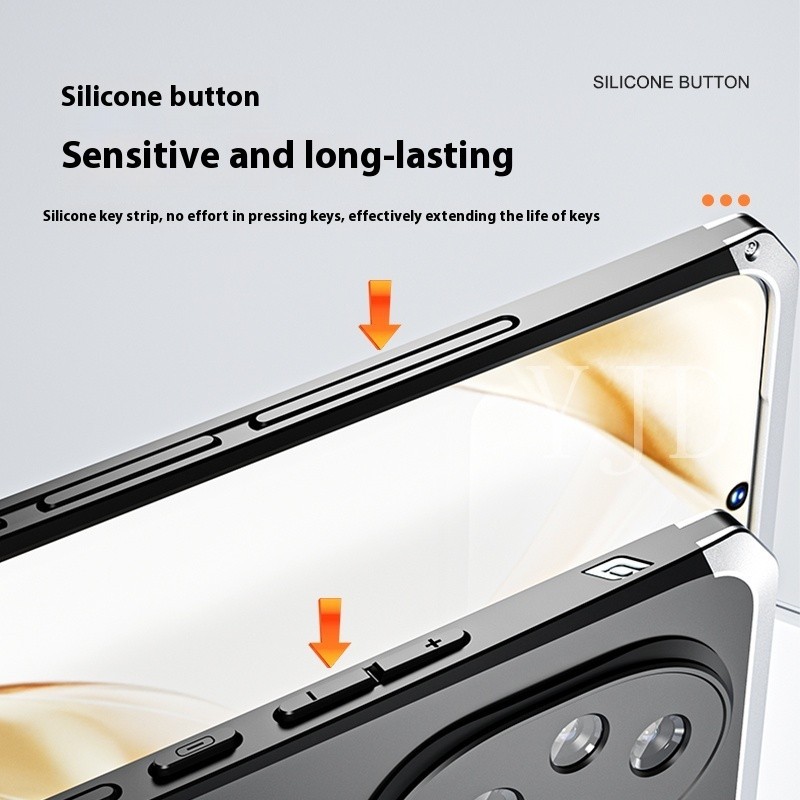 Ốp YJD Cho Honor 200 Pro Kim Loại Nối TPU Mờ Vỏ Điện Thoại Chống Sốc