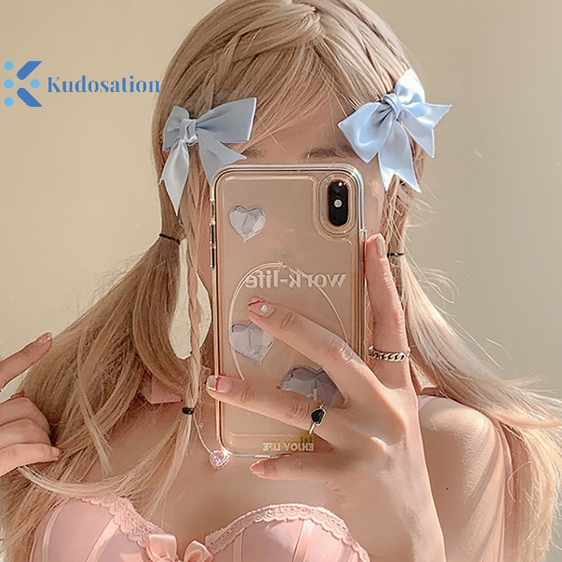 Kudosation Thanh Lịch Sa Nơ Kẹp Tóc Cho Bé Gái Kawii Barrettes Dễ Thương Tóc Accessoires Ruy Băng Người Phụ Nữ Kẹp Tóc Hairgrip