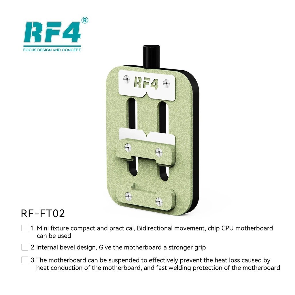 Rf4 RF-FT02 Đa Năng PCB Chip Fixture Mini Chính Xác Mainboard IC Chip Giá Đỡ Có Thể Điều Chỉnh Kẹp IC Chip BGA Hàn Cố Định