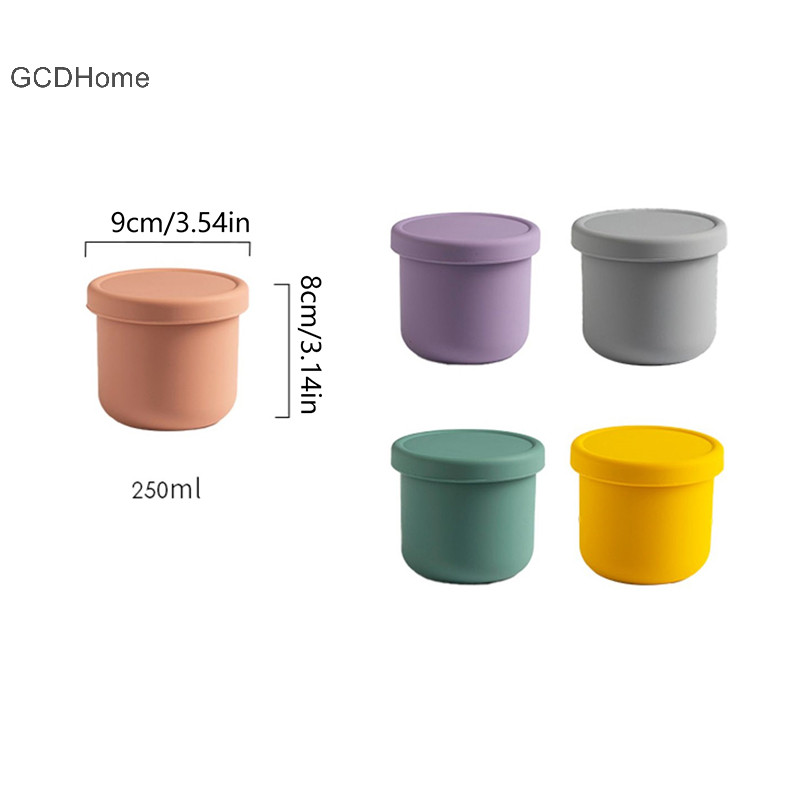Gcdhome 250ML Hộp Cơm Trưa Trẻ Em Salad Hộp Cơm Trưa Không Silicon Có Nắp Hộp Bento Có Thể Tái Sử Dụng Khuôn Làm Đá Nóng