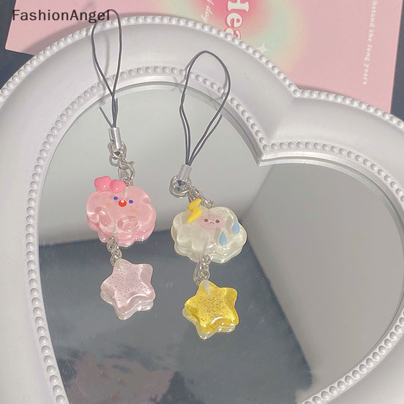 FashionAngel Hoạt Hình Đáng Yêu Đám Mây Ngôi Sao Dây Điện Thoại Màu Kẹo Dây Điện Thoại Móc Khóa Cho Bé Gái Dễ Thương Dây Đeo Điện Thoại Di Động TH