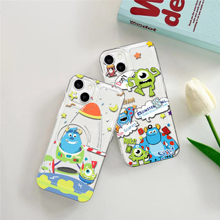 Monster University Mike Sulley Clear Crystal Case cho IPhone 16 15 14 13 12 11 Pro Max MINI X XS XR XSmax 7 7 + 8 8 + 6 6 + Plus SE2 SE3 Silicone Cover DCTK