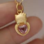 Màu Vàng Kitty Trái Tim Vòng Cổ Hello Kitty Kẻ Sọc Hồng Tím Trái Tim Zircon Mặt Dây Chuyền KT Nữ Vòng Cổ