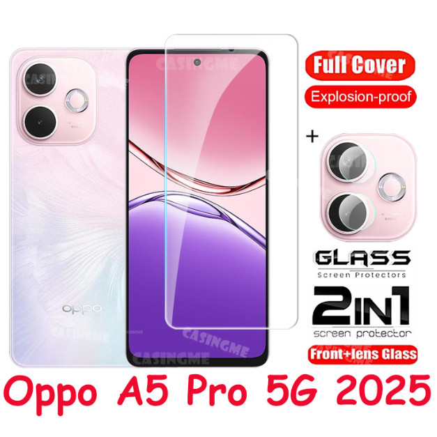 Dành Cho Oppo A5 Pro 5G 2025 Full Cover Kính Cường Lực Flim Cho Oppo A5x A 5 x Pro A5Pro 5A OppoA5Pro 5G 4G 2025 Phim Trước Mặt Sau Ống Kính Kính Kính Mặt Sau Camera Bảo Vệ Màn Hình Ống Kính