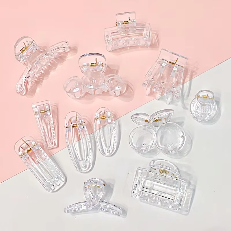 1 Kẹp Móng Vuốt Tóc Trong Suốt Cho Nữ Cho Tóc Mỏng Dày Chắc Chắn Giữ Tóc Phụ Kiện