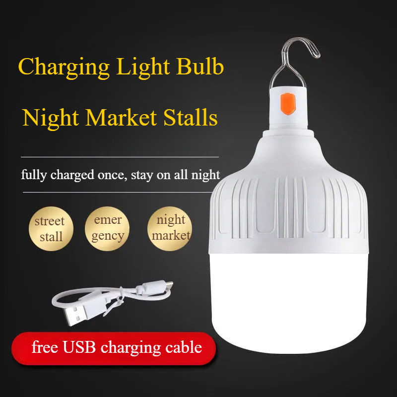 Đèn LED sạc siêu sáng ngoài trời chống nước, USB, chiếu sáng chợ đêm/bãi cỏ/gian hàng