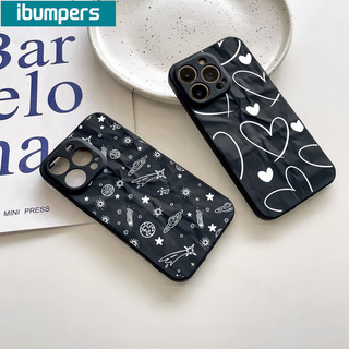 ibumpers Ốp Lưng IPhone Đơn Giản Graffiti Hành Tinh Tình Yêu Họa Tiết Cho IPhone 16 15 14 12 13 11 Pro Max IP 7 8 Plus X XS XR Ốp Điện Thoại Silicon Mềm Chống Sốc