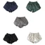 PCF * Nữ Ice Silk Ribbed Vải Dây Rút Quần ngắn ống rộng Eo Lounge Mùa Hè Quần Short Mồ Hôi Có Túi