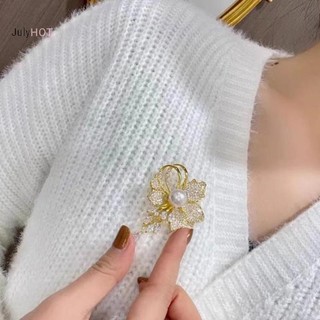 Julyhot Kim Cương Giả Hoa Ngọc Trai Trâm Cài Cho Nữ - Quần Áo Áo Trang Sức - Quà Tặng Massivedeals