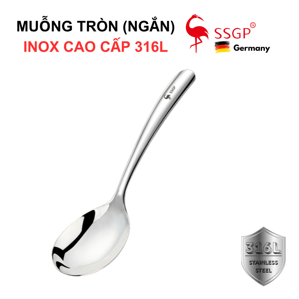 Muỗng ăn cơm inox tròn ngắn SSGP - Thìa inox 316 muỗng inox cán dài ...