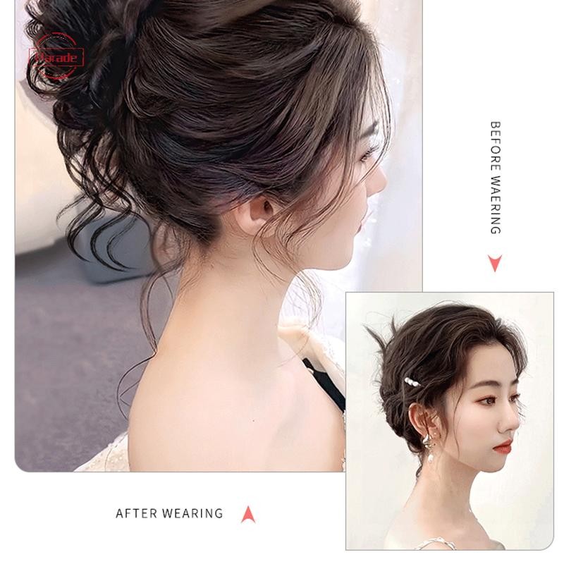 Diễu Hành Tổng Hợp Xoăn Bun Lộn Xộn Móng Vuốt Chignon Kẹp Tóc Co Giãn Scrunchies Hairpieces Donut Updo Hair Pieces Dành Cho Nữ VN