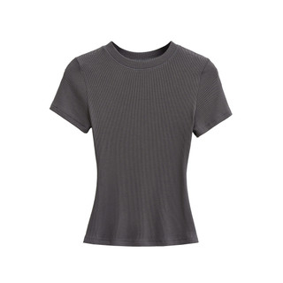 Áo thun ngắn tay cổ tròn màu trơn Slim Fit mới dành cho nữ