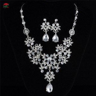 Cô Dâu Không Phai Màu Kim Cương Giả Vòng Cổ Bông Tai Chống Phai Màu Không Gây Dị Ứng Trang Sức Thời Trang