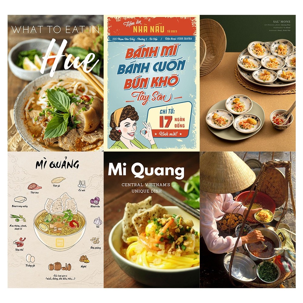 [DECAL] A5 In Màu - Set 50 Tờ Poster Giấy Dán Tường - HÌNH POSTER MÓN ĂN VIỆT - Decor Trang Trí Nhà | MS: 111579