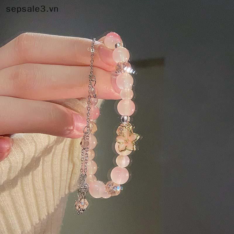 # Sepsale # Mặt dây chuyền ngôi sao Vòng tay xu hướng Vòng tay đính cườm pha lê ngọt ngào dành cho nữ Thời trang bé gái Quà tặng trang sức sang trọng nhẹ nhàng.