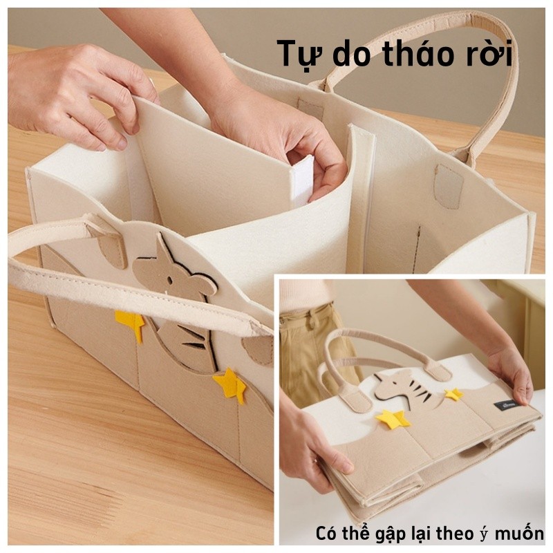 【SKISOPGO】Túi Đựng Tã Mầm Non, túi mẹ và bé đa năng thời trang, túi đeo vai, túi đựng mẹ xe đẩy vải cầm tay