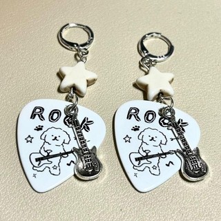 Puppy Bass Pick Bông Tai Guitar Punk Cô Gái Nóng Bông Tai Đá Độc Đá