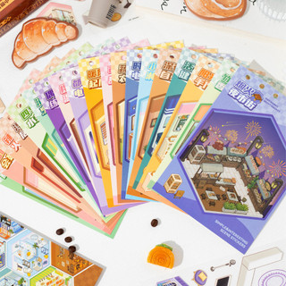Enwei 40 Chiếc Little World Series Sổ Lưu Niệm Miếng Dán Bộ Sưu Tập Sách Chất Liệu PET Đề Can Dính 2.5D Với Các Loại Thiết Kế Dành Cho Bé Gái Nhật Ký Đồ Thủ Công DIY Đồ Dùng Văn Phòng Phẩm Dễ Thương
