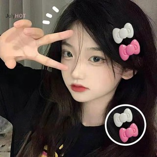 Julyhot Nơ Kẹp Tóc Phụ Kiện Tóc Cô Gái Dễ Thương Trái Tim Bên Kẹp Nổ Tính Khí Trang Sức Massivedeals