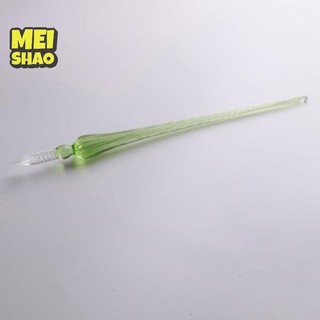 MeiShao 1 Vintage Handmade Kính Nhúng Chữ Ký Bút Mực Công Cụ Viết Văn Phòng