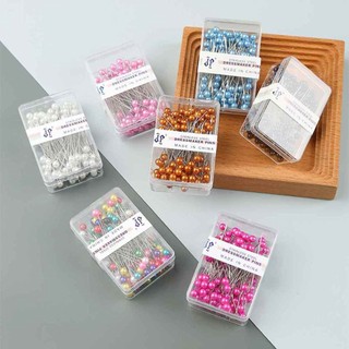 Hộp 100 Cây Kim Ghim Dài 38MM cố định hàng nhập xịn kim gút kim đầu tròn dùng cố định vải giúp dễ dàng khi may ALINE