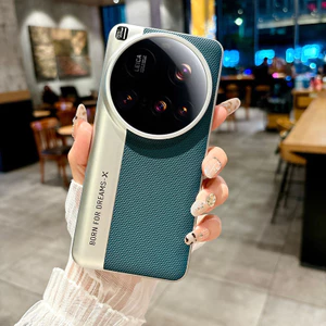Dành Cho Xiaomi 15 14 13 Ultra Ốp Lưng ELVEV Họa Tiết Tam Giác Thời Trang Da PU + Vỏ Bảo Vệ Camera PC Cứng