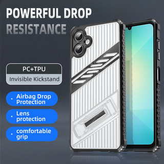 Dành Cho Samsung Galaxy A06 Ốp điện thoại PC Cứng Trong Suốt Lưng Mềm TPU Tích Hợp Chân Đế Ẩn Chống Rơi Chống Sốc Mỏng Bao