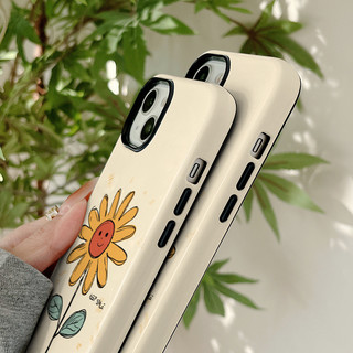 Ốp lưng 2 trong 1 hướng dương dễ thương cho Apple 16 Pro Max iPhone 15 Phim hai lớp 14 Pro 13 / 12 / 11 Pro Max 7 / 8p Xs Max Vỏ bảo vệ chống sốc