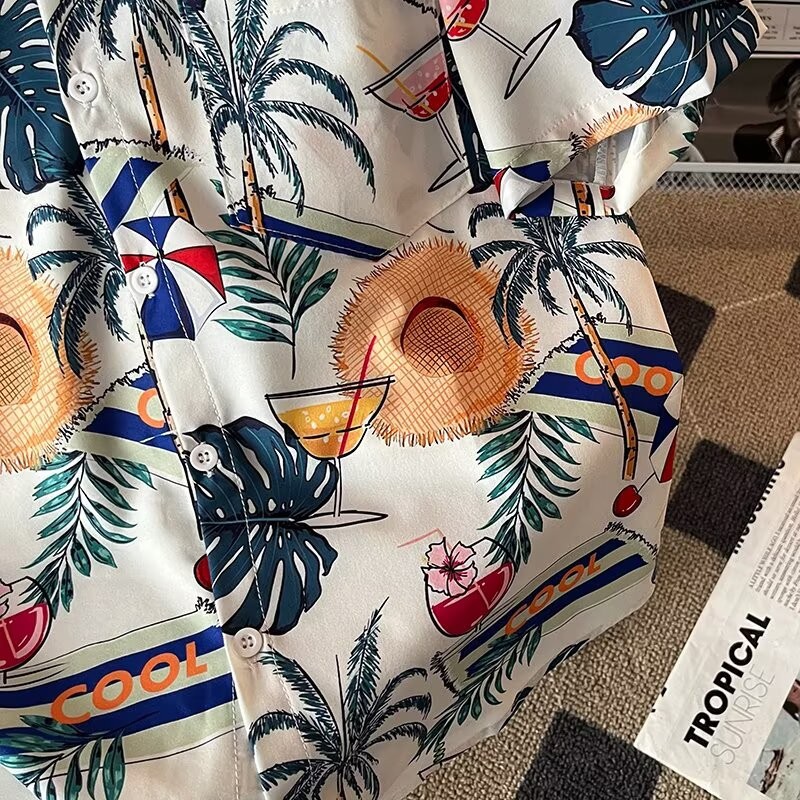 M-8xl Phiên Bản Hàn Quốc Đi Biển Áo Sơ Mi Tay Ngắn Nam Plus Size Áo Sơ Mi Rời Thường Ngày Quá Khổ Top | BigBuy360 - bigbuy360.vn