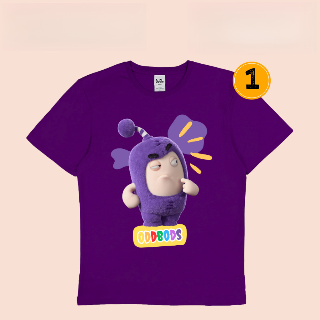 Oddbods Áo phông Jeff Kids thiết kế hoạt hình dễ thương thời trang & thoải mái cho trang phục hàng ngày của trẻ em